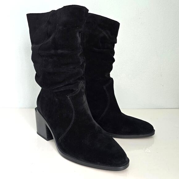 Vince Camuto Kenidra Boots Women's 8W Black Suede Slouchy Winter Western Festive - Picture 1 of 10